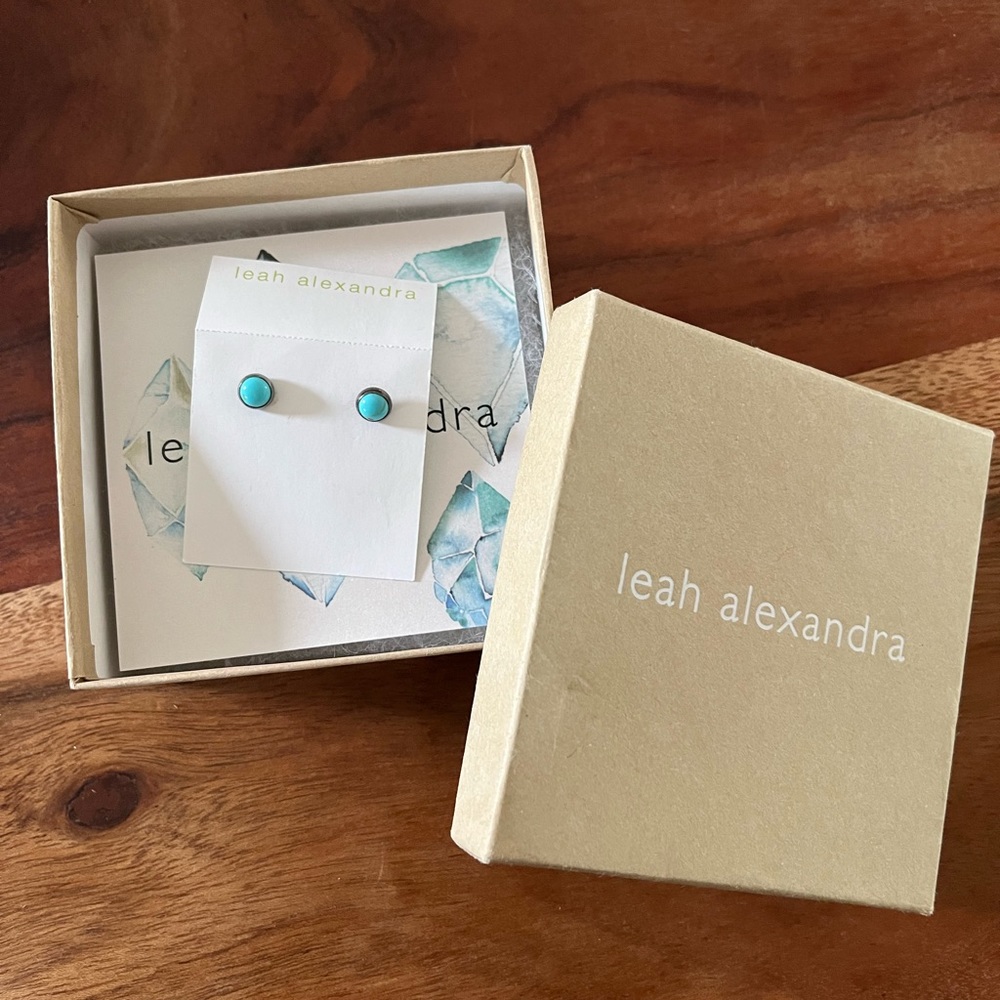Leah Alexandra Silver Turquioise stud earrings